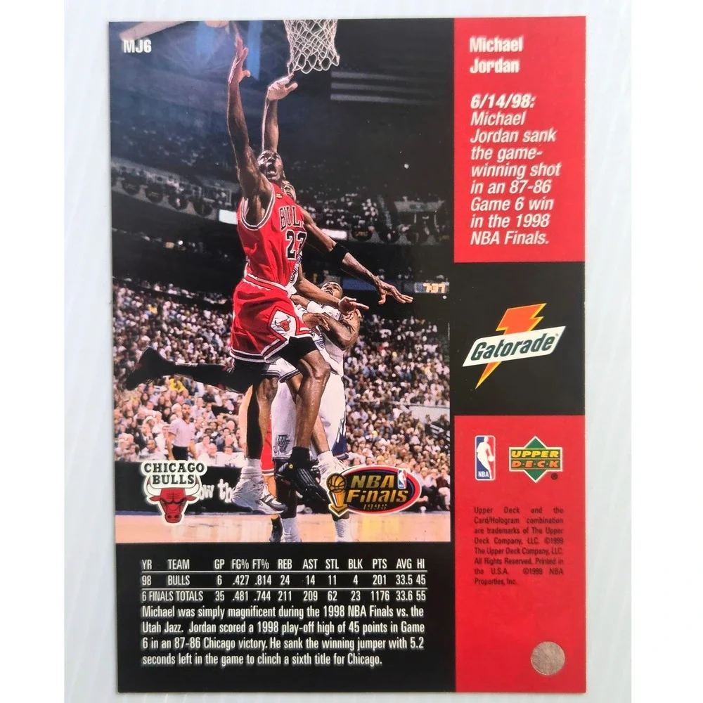 Upper Deck Trading Card 3.5x5 Multi Fair MJ6 Michael Jordan Large Card
